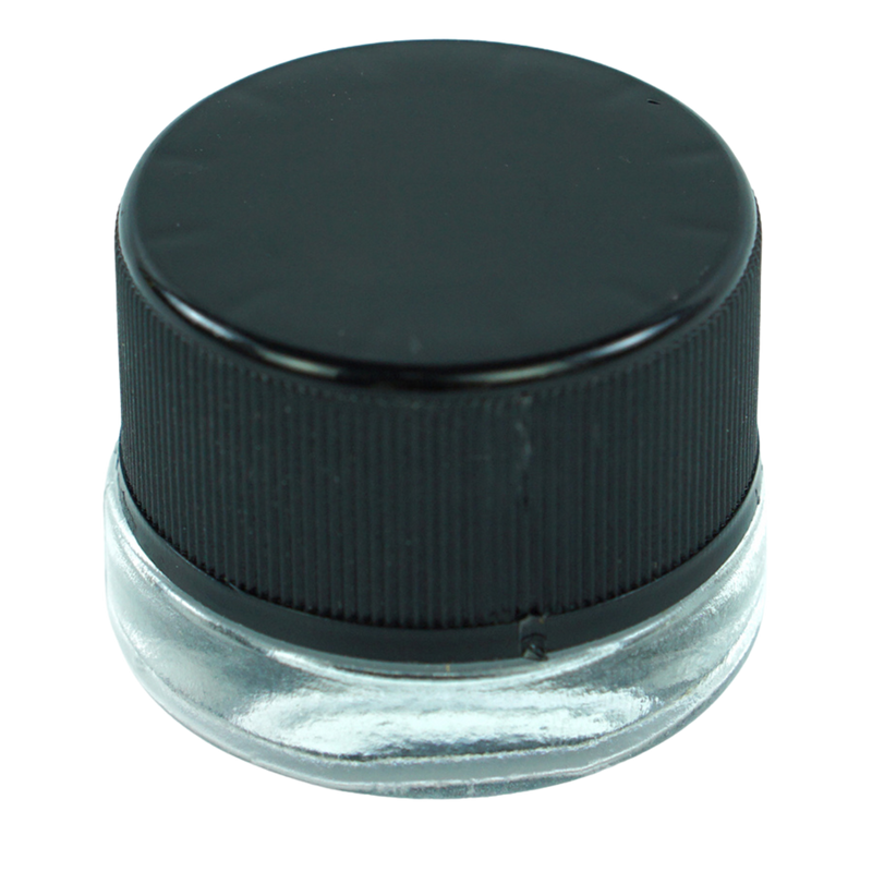 SafeKeep 5ml Child-Resistant Glass Jar - Clear Round Container with Secure Black Lid