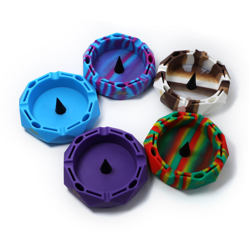 Multi-Purpose Diamond Shaped Dabbing and Smoking Station Silicone Ashtray