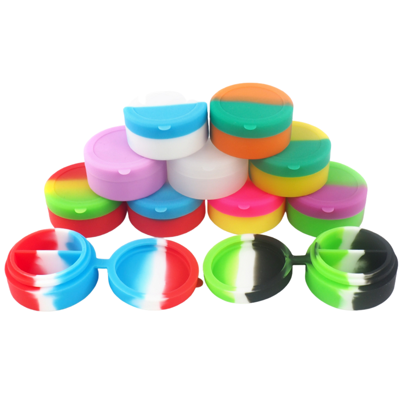 TwinTreasure 7ml Dual-Chamber Silicone Concentrate Container - Sleek, Non-Stick, and Colorful
