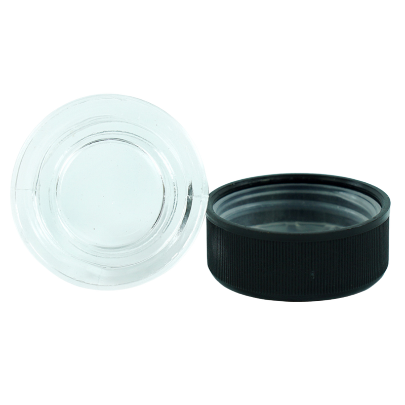 SafeKeep 9ml Child-Resistant Glass Jar - Clear Round Container with Secure Black Lid