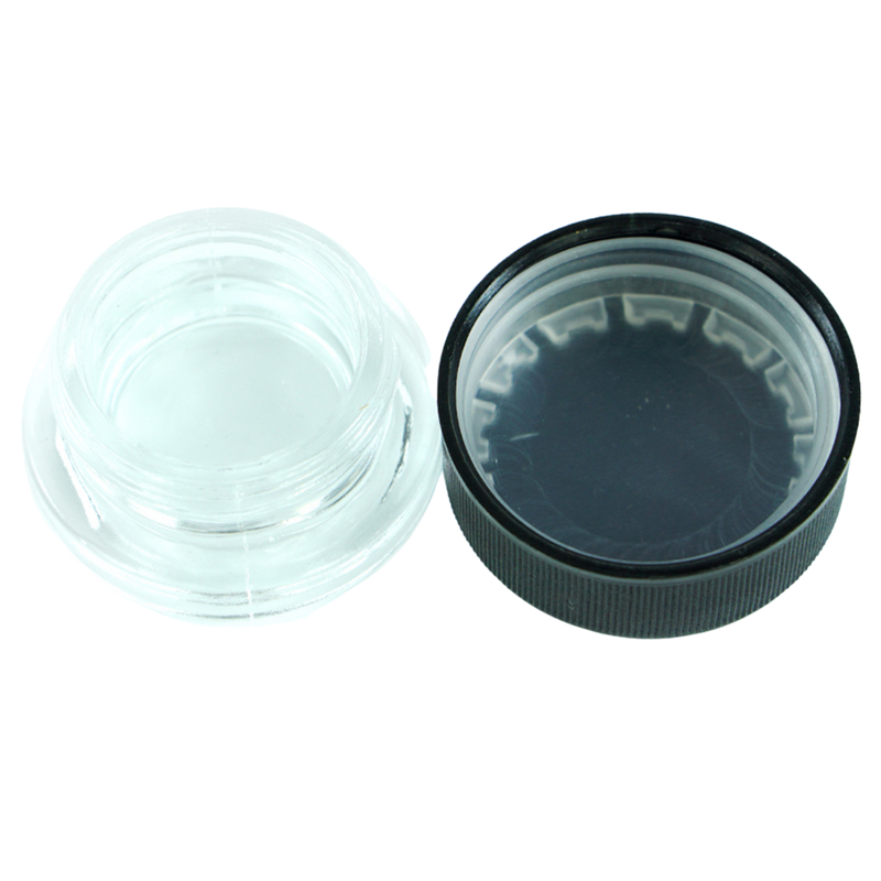 SafeKeep 9ml Child-Resistant Glass Jar - Clear Round Container with Secure Black Lid