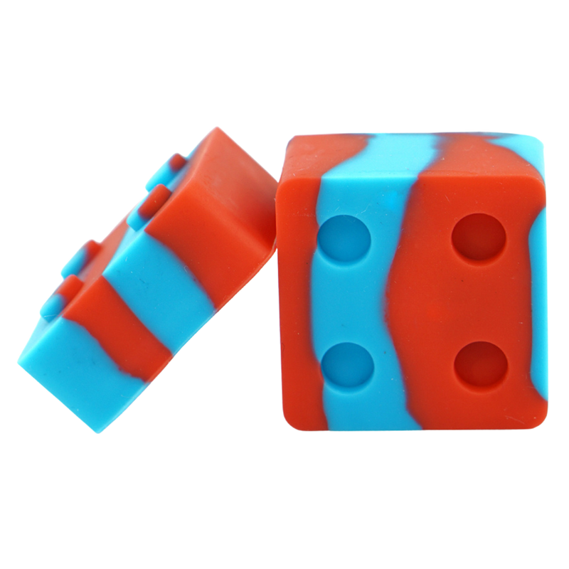 CubeCraze 9ml Square Silicone Dab Container - Vibrant Dual-Tone Design