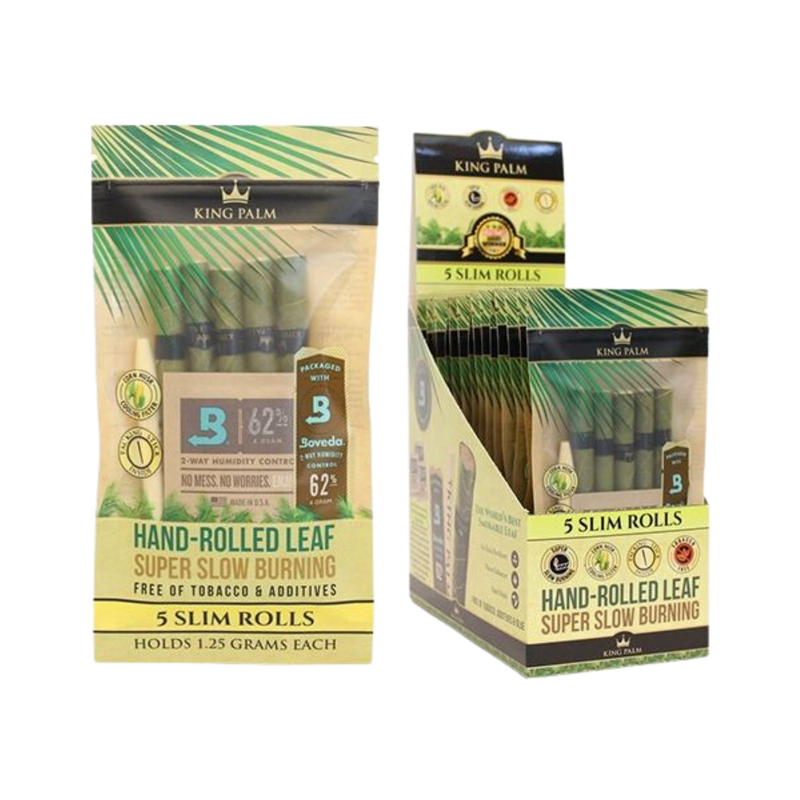 King Palm Super Slow Burning Wraps Pack with 5 Slim Rolls