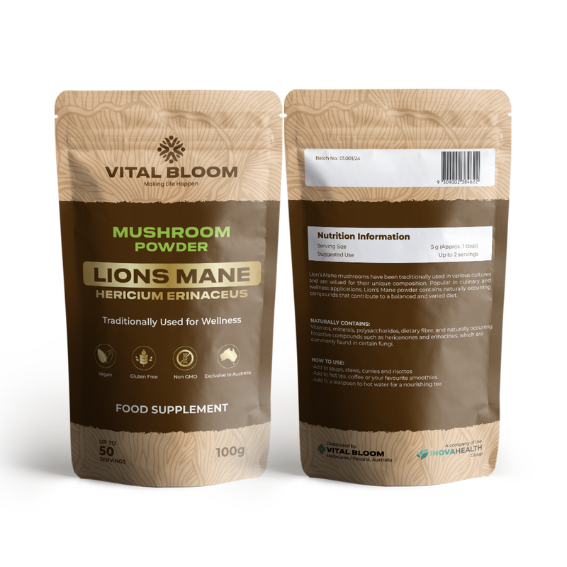 Vital Bloom Lions Mane Mushroom Powder (100g)