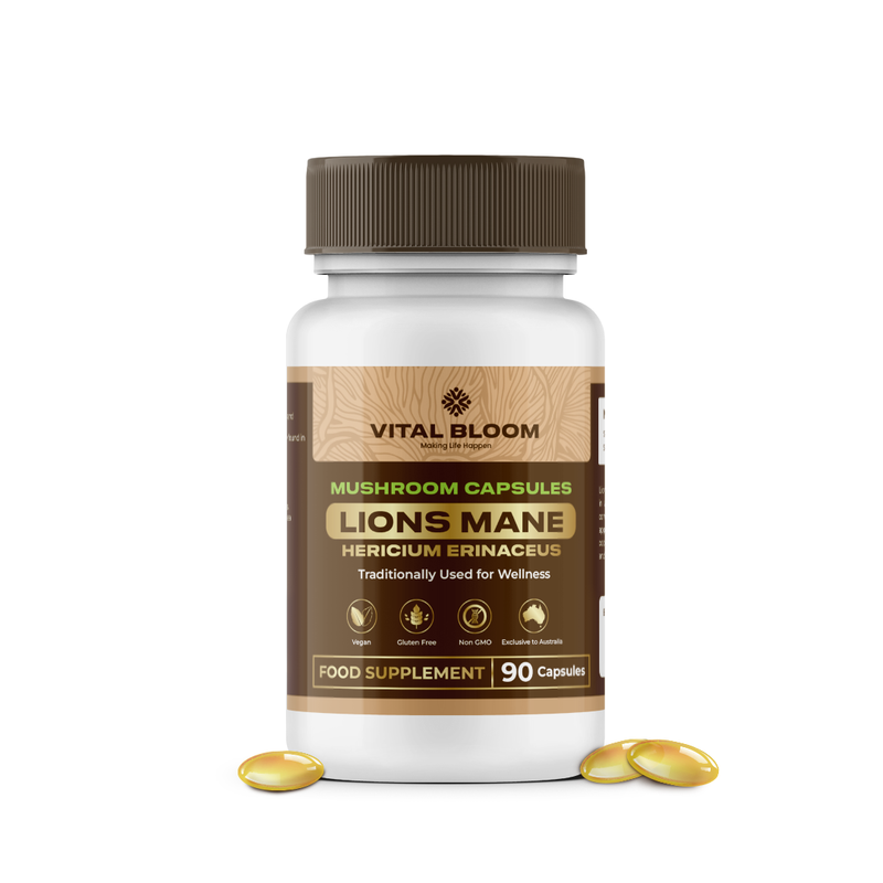 Vital Bloom Lions Mane Mushroom Capsules (90 Capsules)