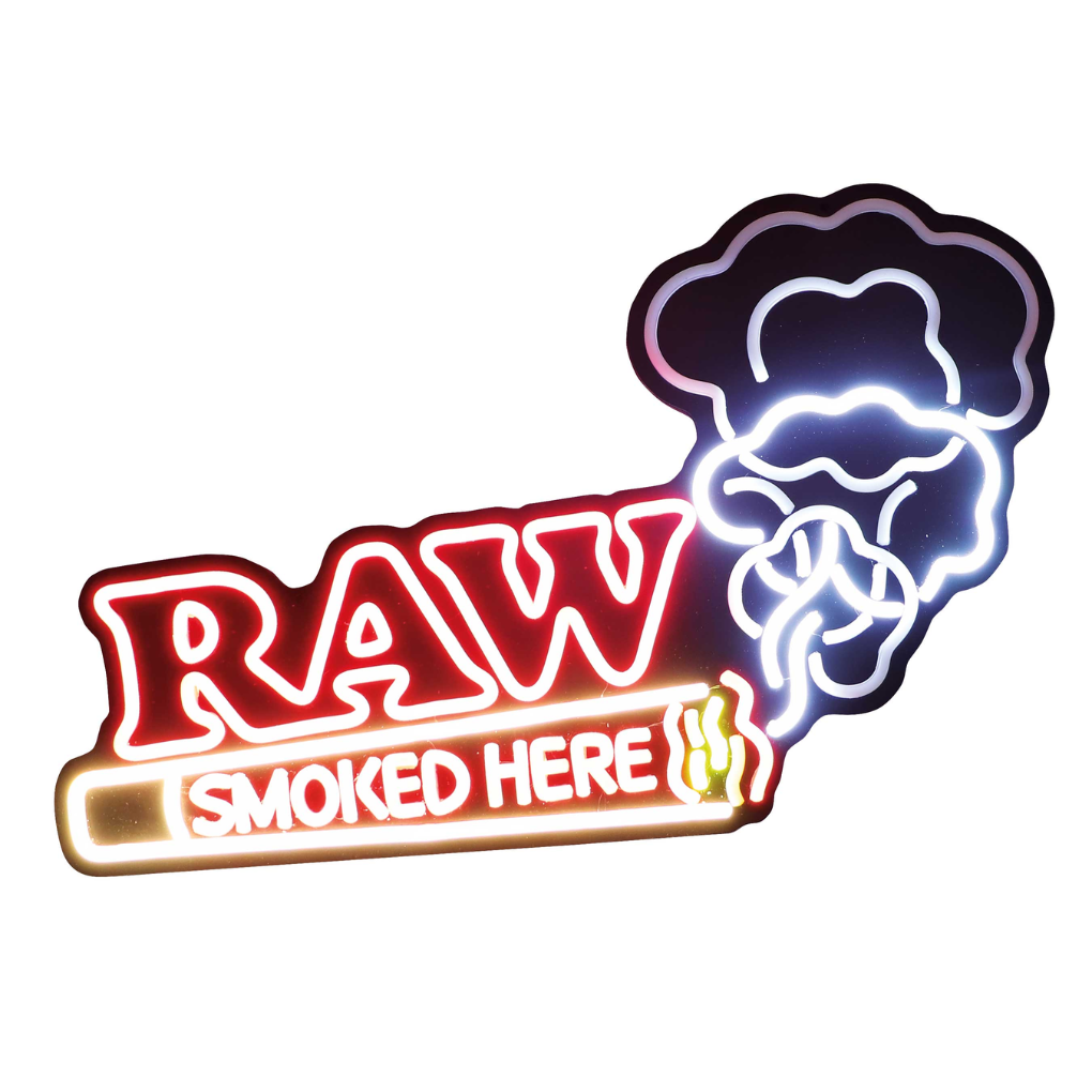 Buy RAW Smoked Here LED Sign | Simple Illuminated Sign for Commercial ...