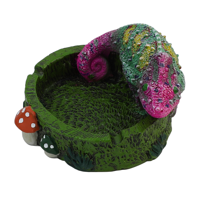 Chameleon Charm Resin Ashtray - Mystical Dragon Design with Vibrant Colors