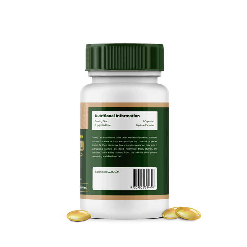 Vital Bloom Turkey Tail Mushroom Capsules (90 Capsules)