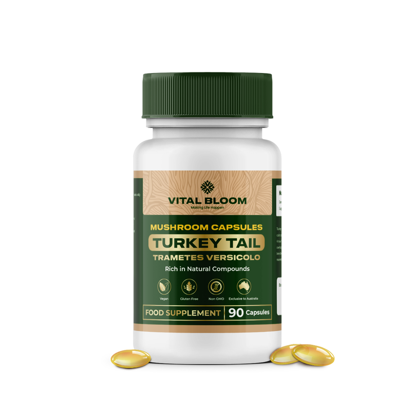 Vital Bloom Turkey Tail Mushroom Capsules (90 Capsules)