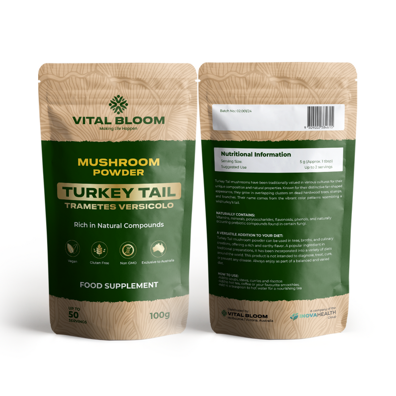 Vital Bloom Turkey Tail Mushroom Powder (100g)