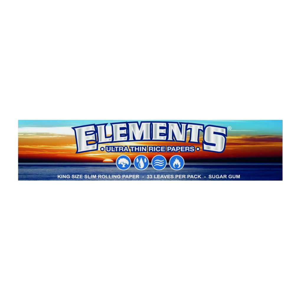 Elements Ultra Thin Rice Rolling Papers King Size Slim | The Green Box
